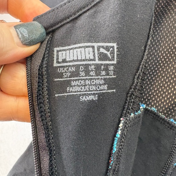 Puma X Coogi Black Bodycon Dress 3/4 Sleeve Crew Neck Scoop Back Womens Sz Small - Picture 7 of 9